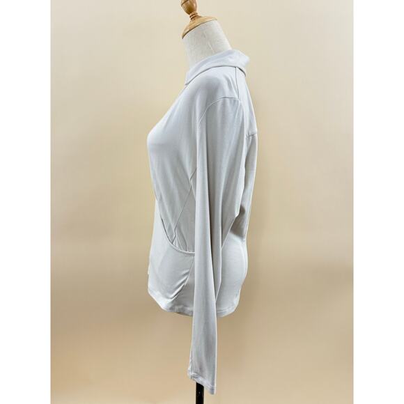 CAbi Crossover Top, Bone Color with Faux Wrap, Size M - Picture 3 of 3